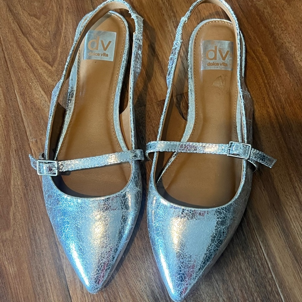 DV by Dolce Vita Metallic Silver Flats